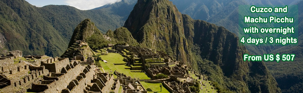 Tour Package Cusco, Sacred Valley and Machu Picchu with overnight (4 days / 3 nights)