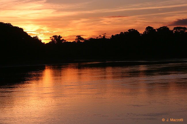 Sunset en el río Madre de Dios