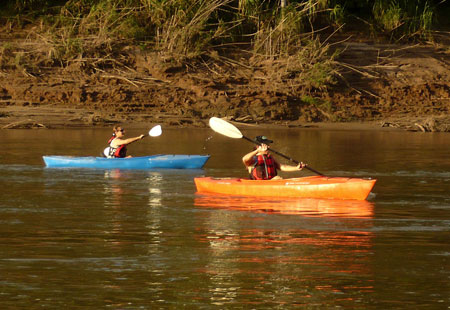 Kayaking in Tambopata River